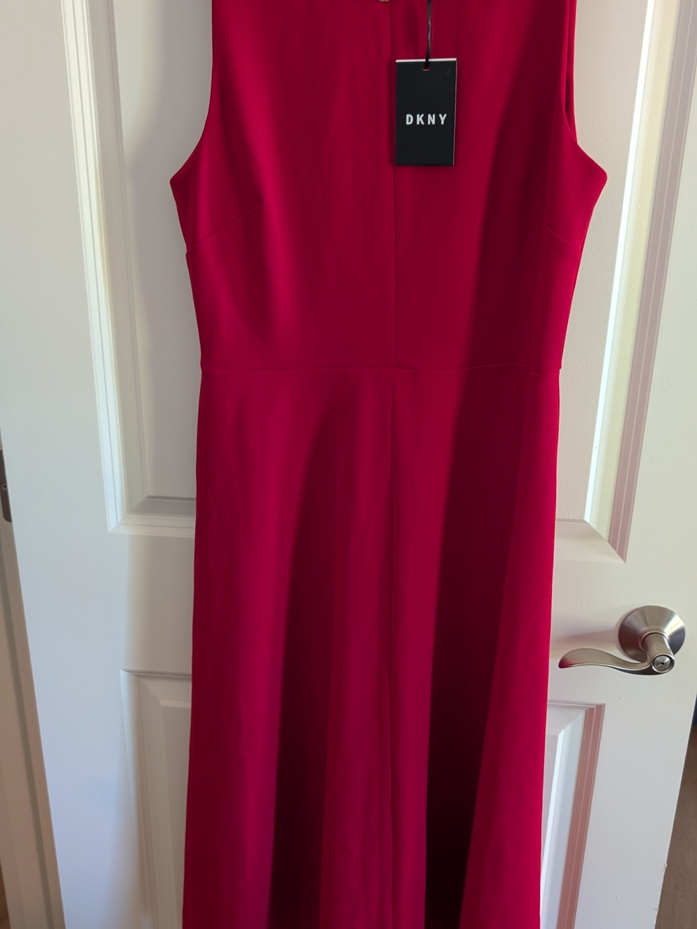 DKNY Sleeveless Crimson Sheath Dress